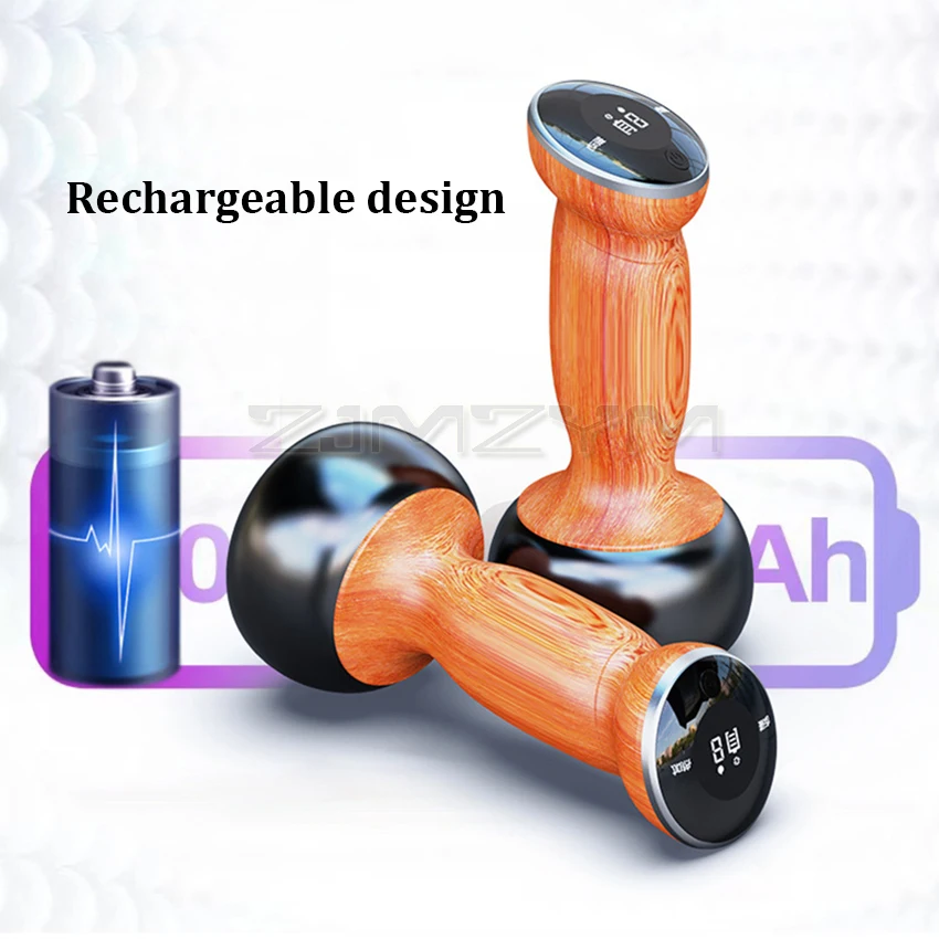 Electric Hot Stone GuaSha Massager Skin Scraping Back Neck Massage Shock Relax Muscles Bian Stone Guasha Tool Physiotherapy