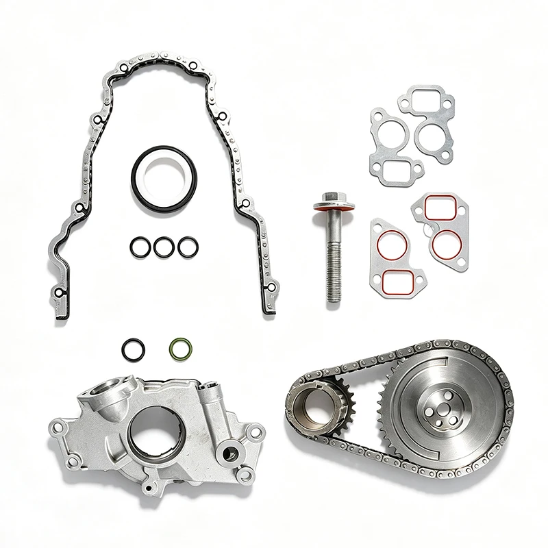 #￥for12646386 12576407 12556582 Oil Pump Timing Chain Crankshaft Sprocket FrontCover GasketSeal Bolt Hardware Kit 97-07 4.8 6.0L