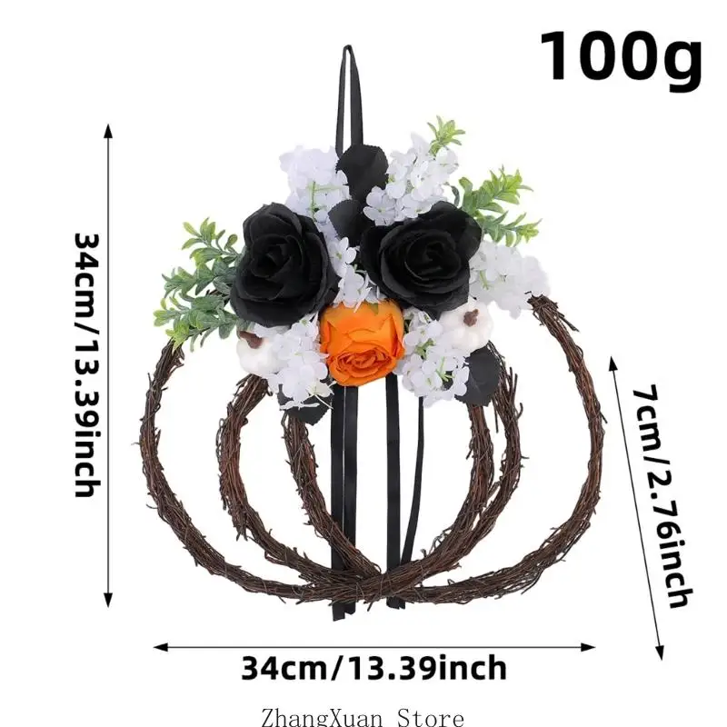 Halloween-Kranz-Akzent für den Innenbereich mit Kunstblumen-Eintrittsdisplay 3XUF – Detail 6