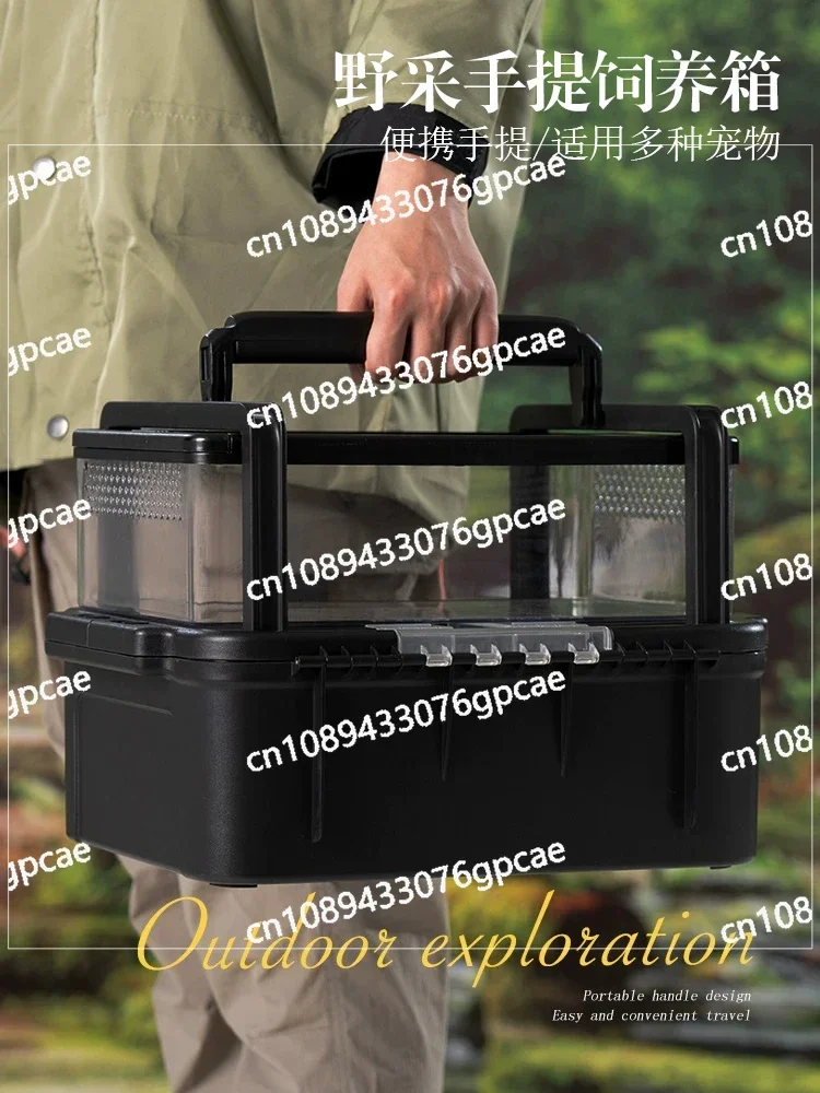 Reptile Turtle Feeding Box Transportation Escape Prevention Portable Observation Box Insect Catching Butterfly Fish Artifact