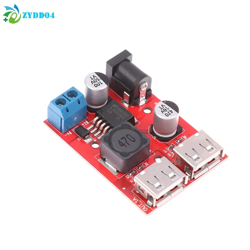 ●1PCS DC 9V 12V 24V 36V To 5V 3A Double USB Charge DC-DC Step-down Converter Car Charging Solar Voltage Regulated Power Module