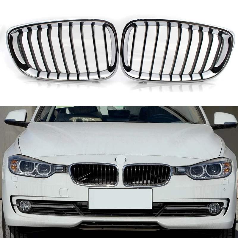 

1 Pair Matte/Gloss Black Semi-plated for BMW 3 Series F34 GT Racing Front Bumper Grilles Car Styling