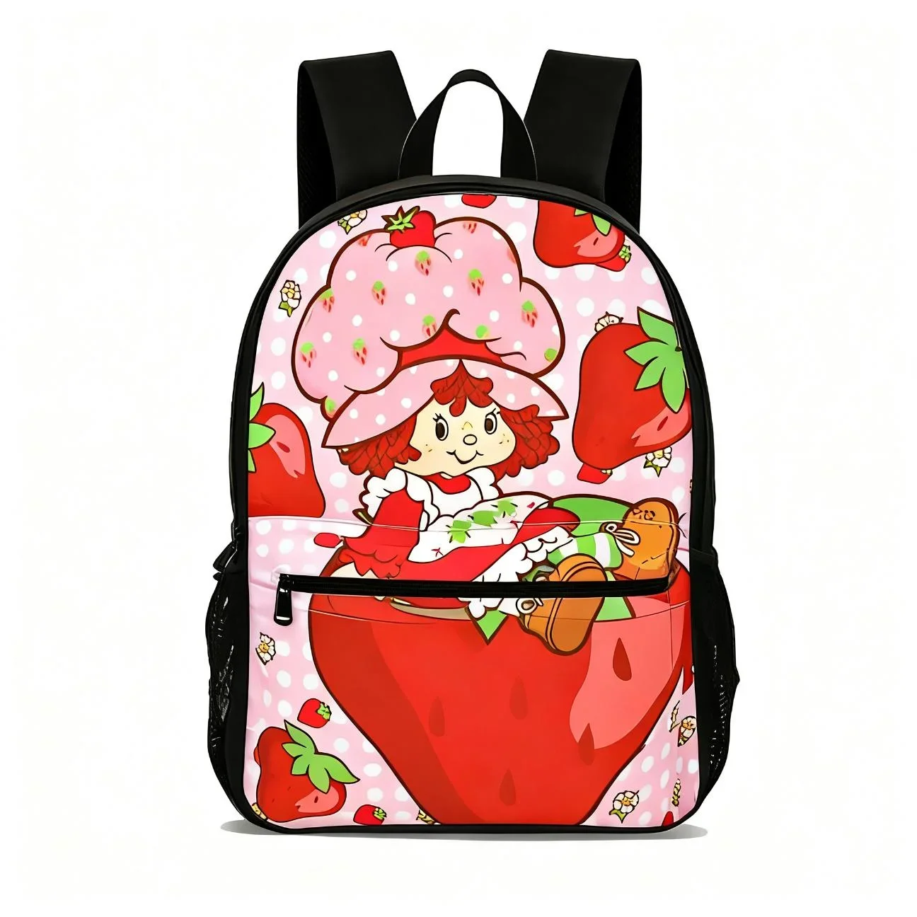 Cute Strawberry Fruit Print Kids Backpack School Bag for Girls Boys Student Lightweight Large Capacity Cartoon Bookbag Mochila