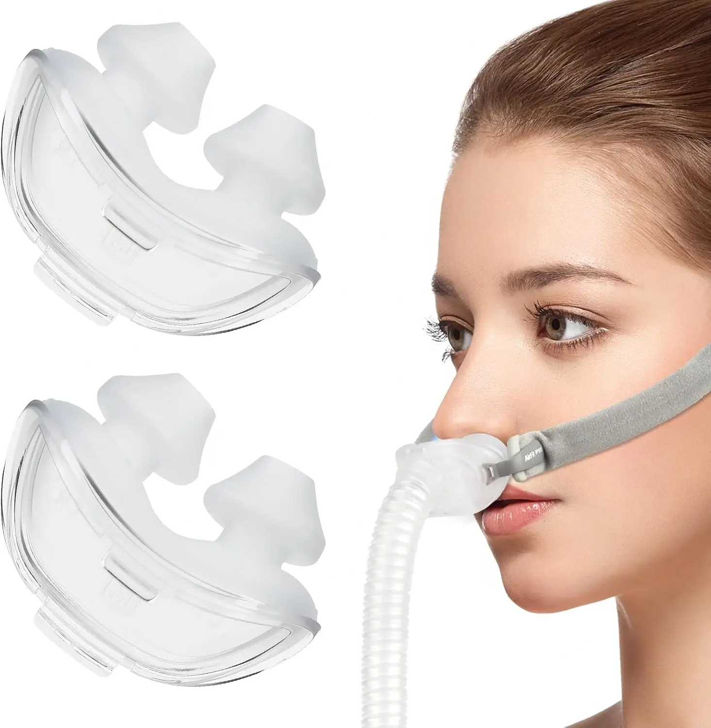

P10 Nasal Pillow is suitable for ResMed AirFit P10 nasal pillow replacement pad silicone soft cushion CPAP mask.