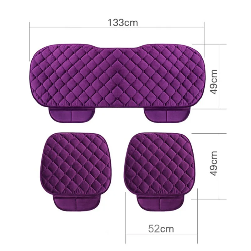 Universal Car Seat Cover Front Rear Fabric Cushion Winter Warm Auto Back Seat Protector Mat Interior Sit Pad for Truck SUV Van