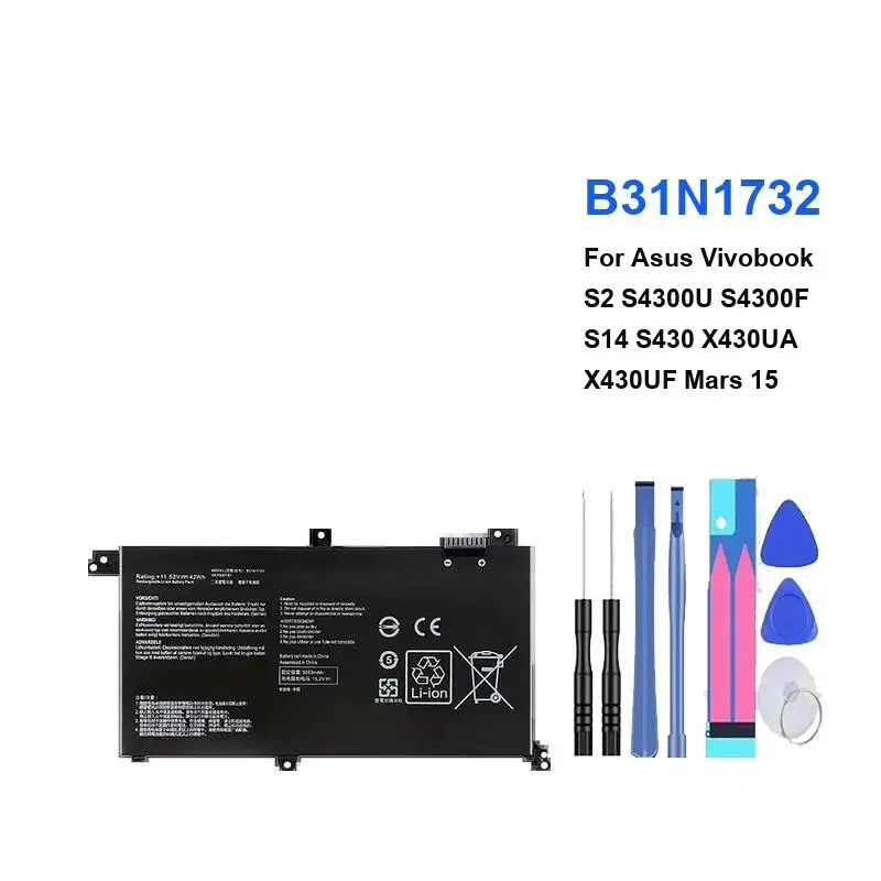 For Asus Vivobook S2 S4300U S4300F S14 S430 X430UA X430UF Mars15 Mars 15 VX60G 3653Mah High Performance Laptop Battery B31N1732