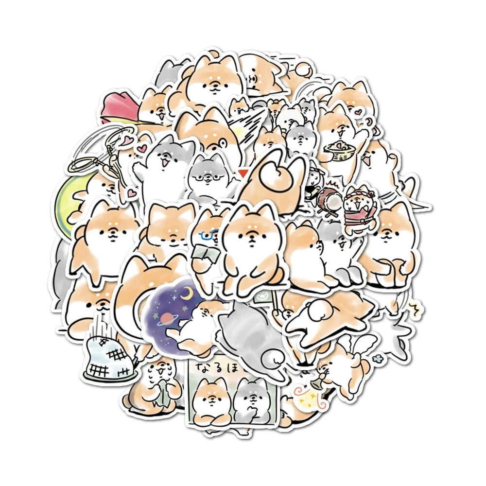 40pcs Cute Cartoon Shiba Inu Stickers Self-Paste,Which Can Be Used For Cabinets,Refrigerators,Computers, Mobile Phone Cases, Etc - view 2