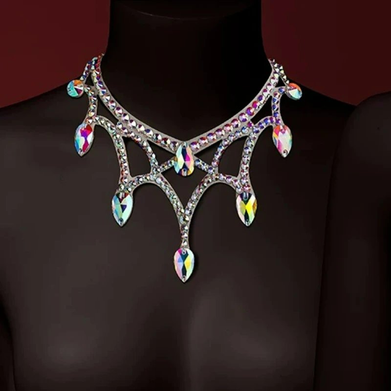 Belly Dance Necklace Performance Gypsy Jewelry Accessories Oriental Dancing Female High-End Profession Competition Diamond Chain view 4