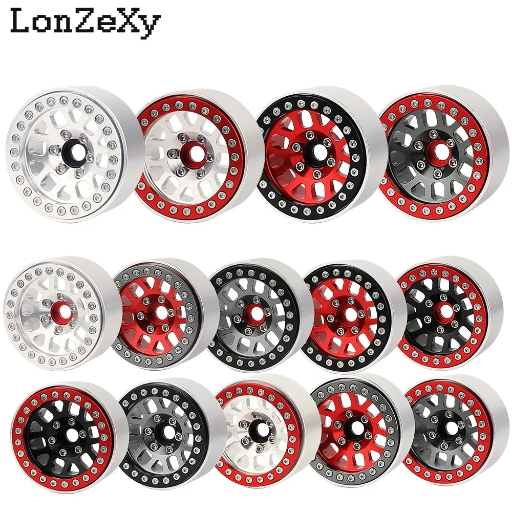 1/4szt Aluminiowe felgi piasty koła 1.9 Beadlock do 1/10 RC Crawler Car Axial SCX10 III D90 AXI03007 90046 TRX-4 Redcat GEN 8