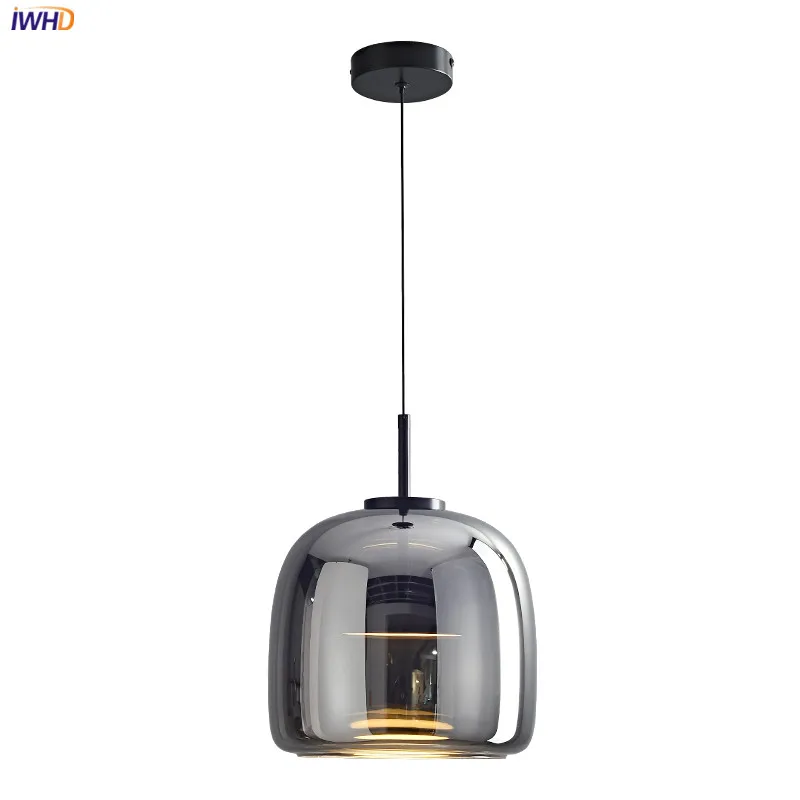 iwhd nordic modern led pendant lights smoky glass lamp ao lado hanglamp para quarto jantar sala de estar luminarias novo estilo 8w 2024 01