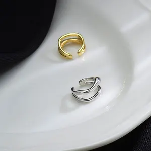 1 Buah Anting Manset Telinga Anting Klip Telinga Manset Lapisan Ganda Tanpa Tindik untuk Wanita Perhiasan Y2K Sederhana Tulang Rawan Palsu 2024 Baru 10 anting peri penjualan terbaik - №