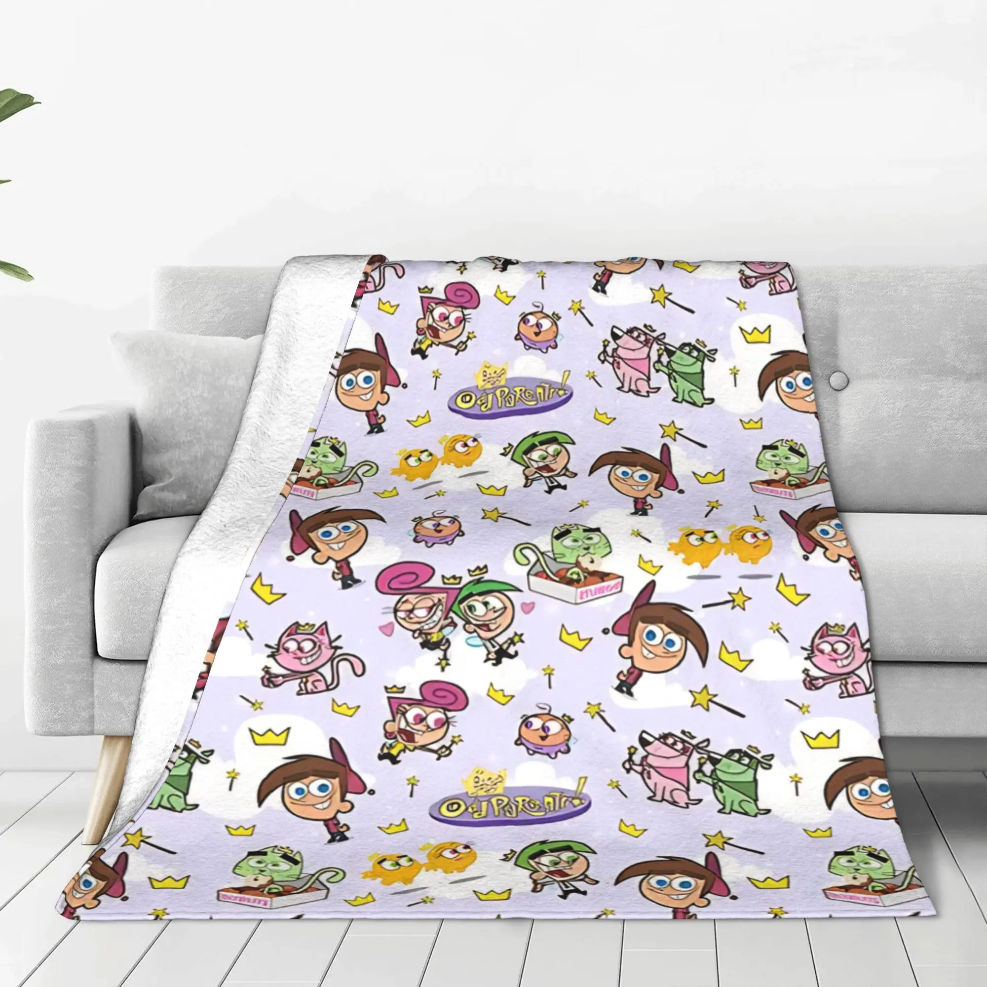 1PC Home Cute Room Decor retro 90s  Blanket Throw Blanket Fairly Odd Treasures Novelty Warm Blanket All Season