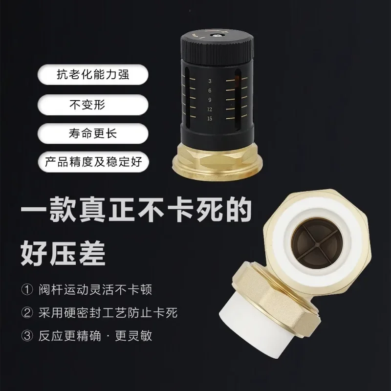 PPR32 PPR40 Hydronic Balance Differential Pressure Bypass Valve For Heat Pump Boiler Floor Heating Air Conditioning Dual System