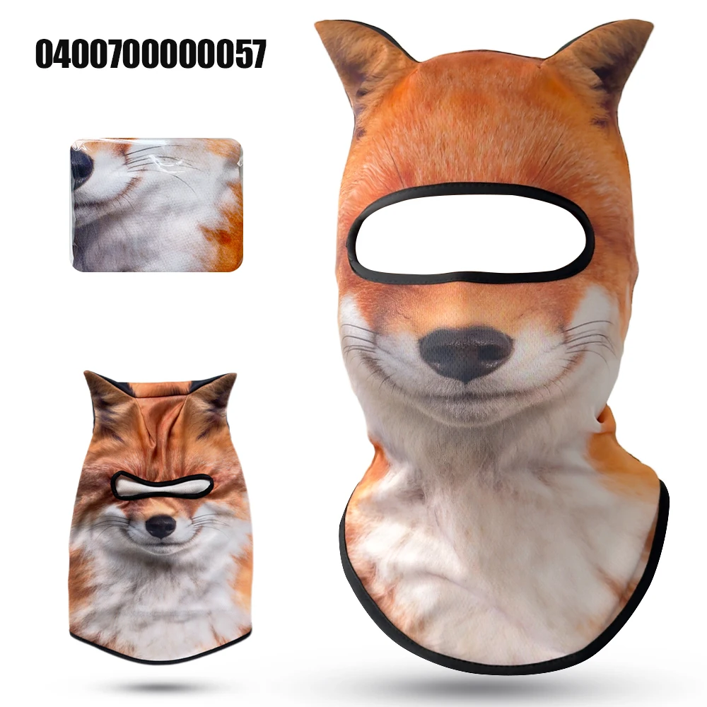 

3D-балаклава с изображением животных, защита от ультрафиолета, маска для лица, влагопоглощающая шапка для езды на велосипеде и активного отдыха на природе