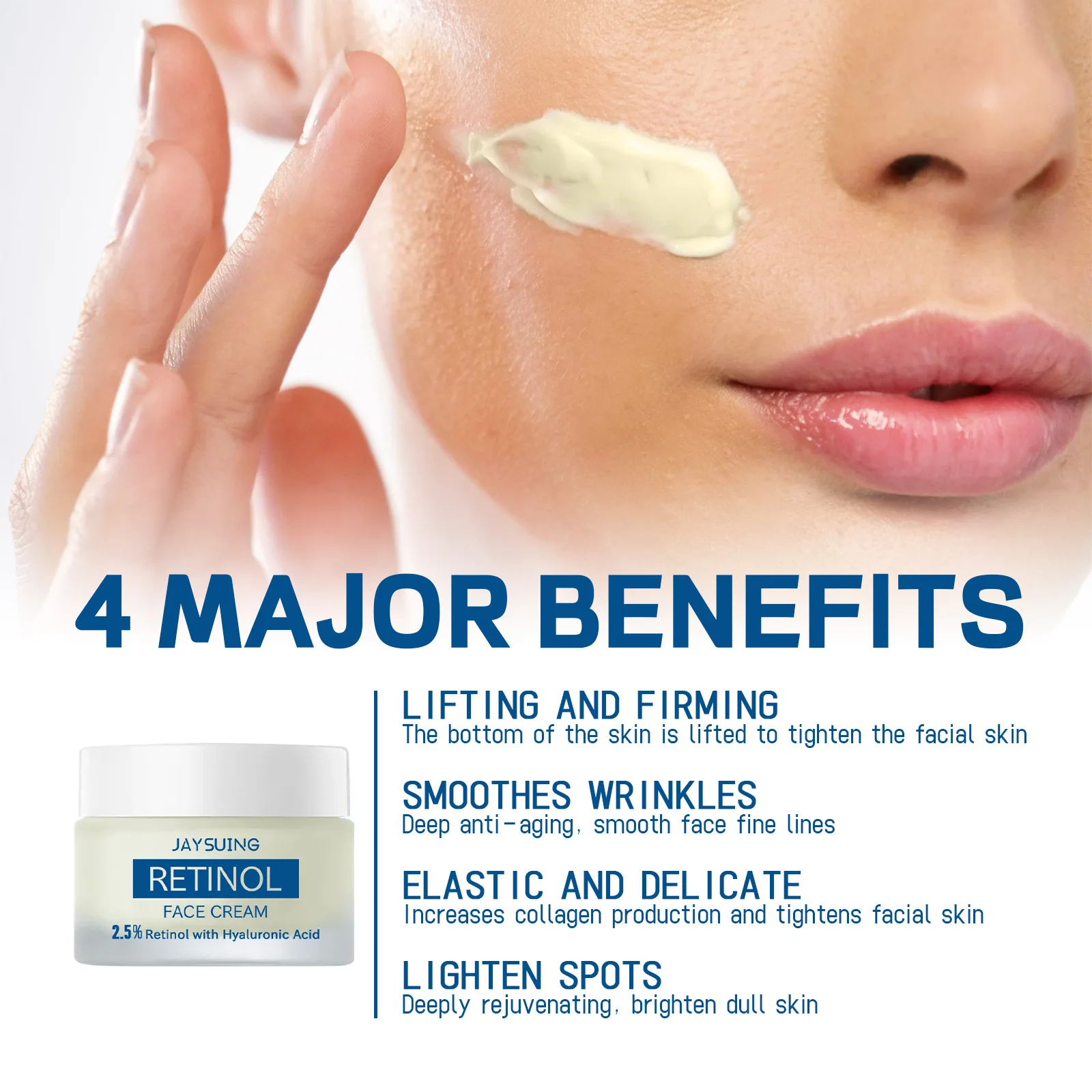 Top Quality Jaysuing Retinol Anti-aging Cream Lightens Dark Spots and Fine Lines, Moisturizes and Tightens Facial Skin