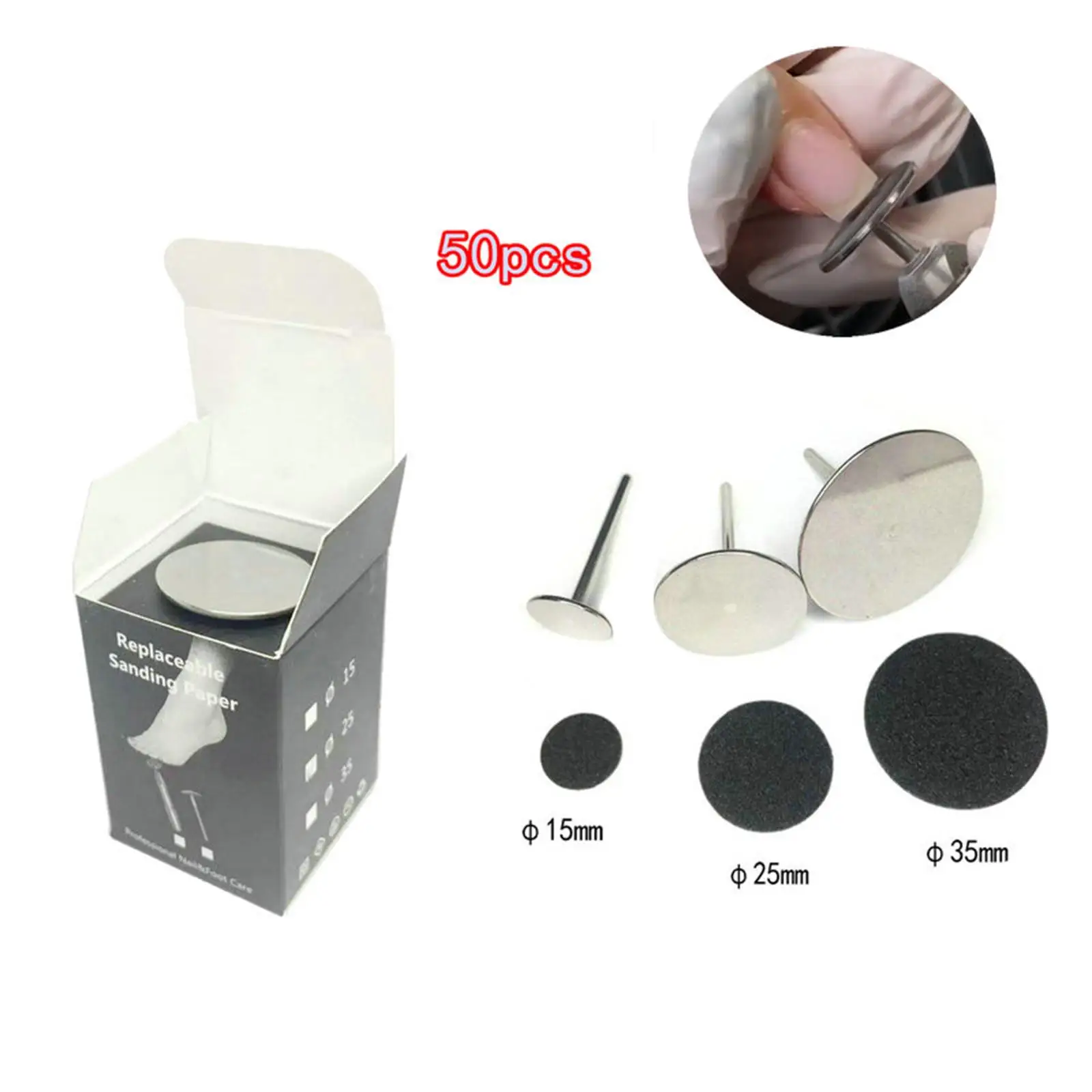 Dischi adesivi per carta abrasiva sostituibili per rimozione calli elettrici Ricariche per lucidatrice per unghie per la rimozione della pelle secca