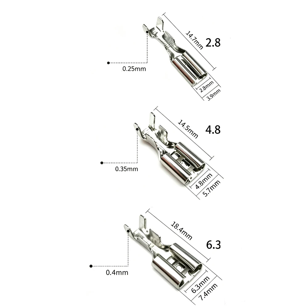 10PC 2.8MM/4.8MM/6.3MM Plug-in Spring Strip Terminal Block  with Sheath Single/Double Head Harness Connection Wire view 3