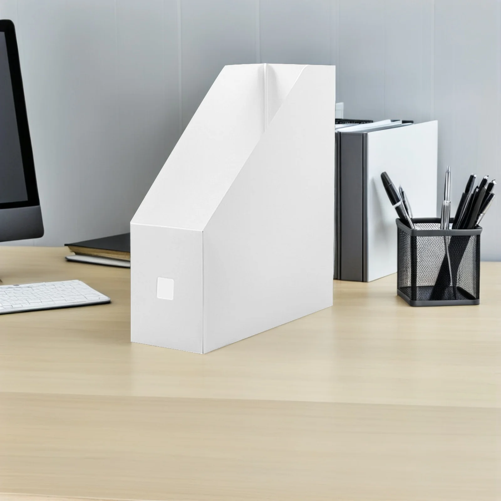 

3pcs Plastic File Storage Plastic File Holder Holder Document Organizer Desktop Book Container with Lids