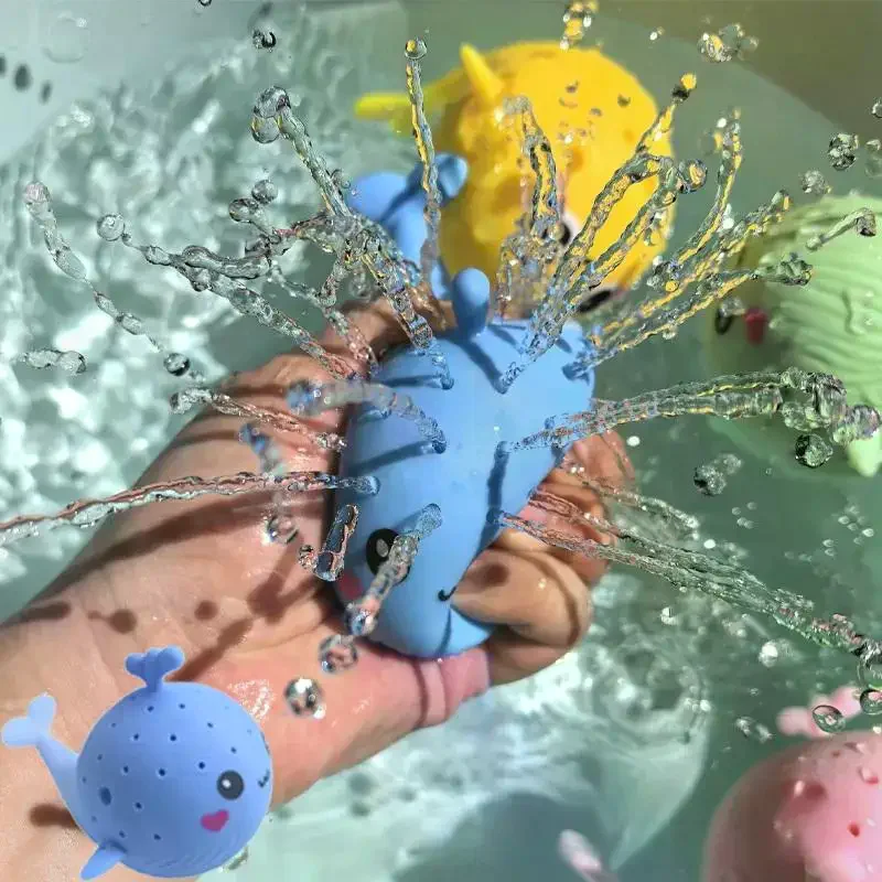 Baby Bath Toys Sponge Water Absorbing Whale Squeezing Stress Relief Toys Summer Swimming Play Water Toy For Children Squishy Kid
