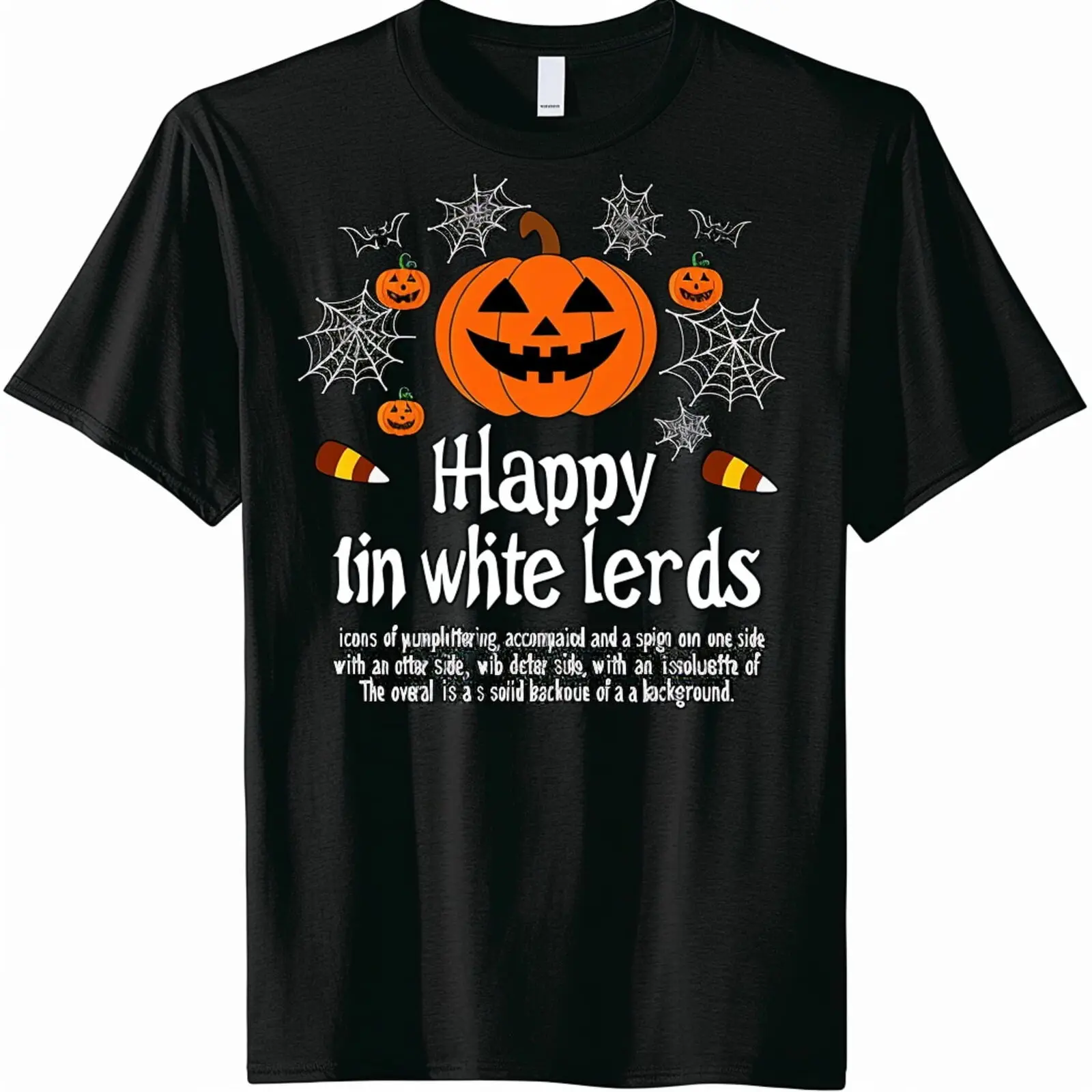 Spooky Halloween Tee with Pumpkin and Candy Corn Web Design