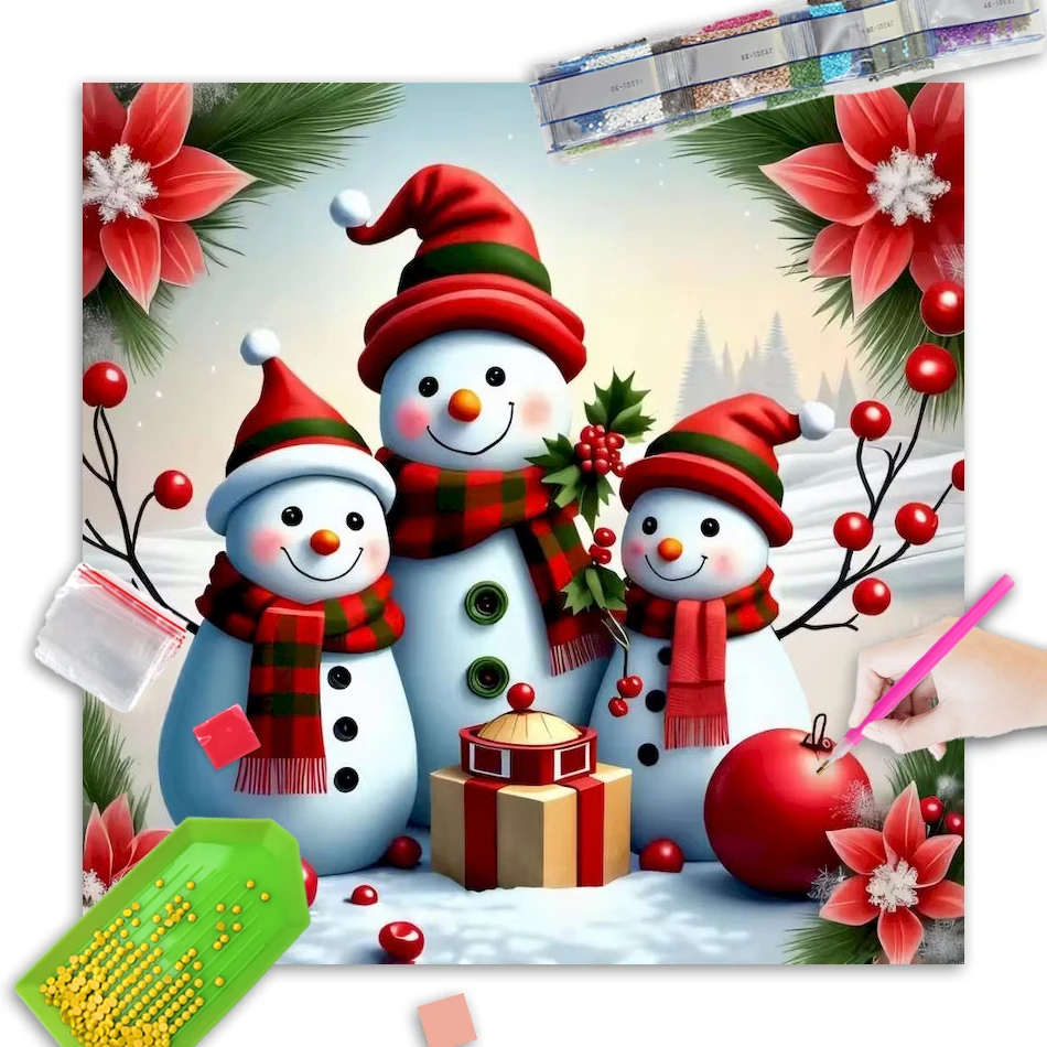 

GATYZTORY Diamond Painting Landscape Window Kit Full Embroidery Snowman Wall Decorative Rhinestone Pictures For Home