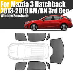 Custom Magnetic Car Window Sunshade For Mazda 3 BM BN Hatchback 2013-2019 3rd Gen Curtain Mesh Front Windshield Frame Curtain