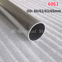 1Pcs Length 100mm 6061 Aluminium Alloy Tube OD 60/62/63/65mm Hollow Round Aluminum Tube ID 45/50/54/55/57mm