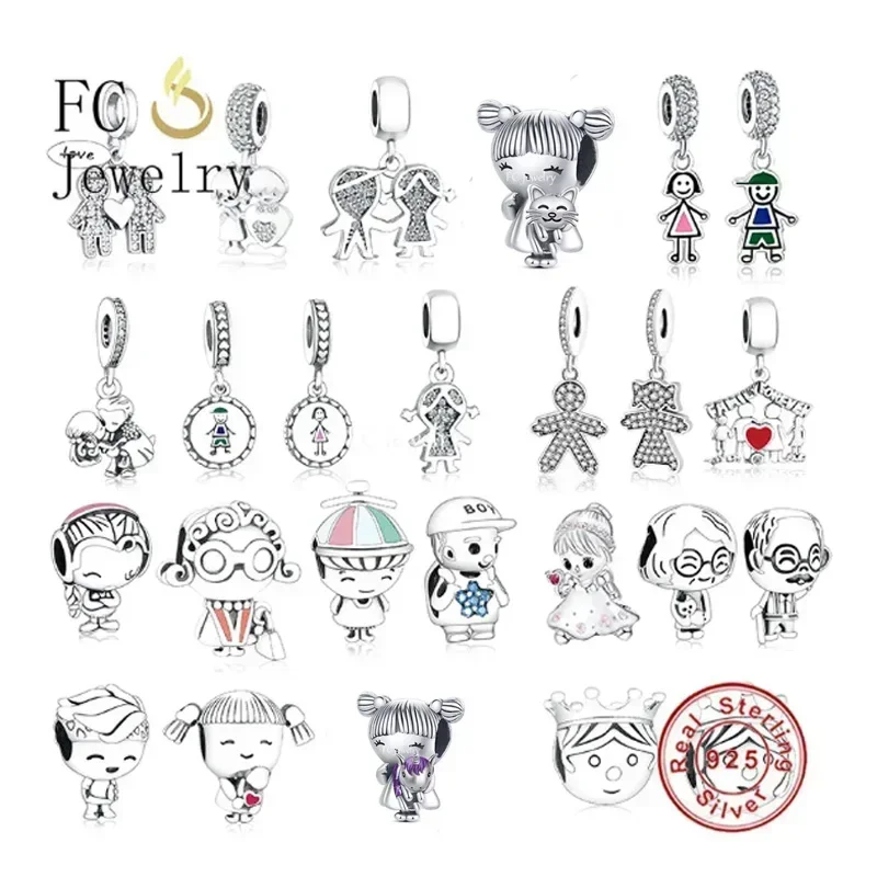 FC Jewelry Fit Original Brand Charm Bracelet Real 925 Sterling Silver Boy Girl Love Forever Bead For Making Women Berloque 2023