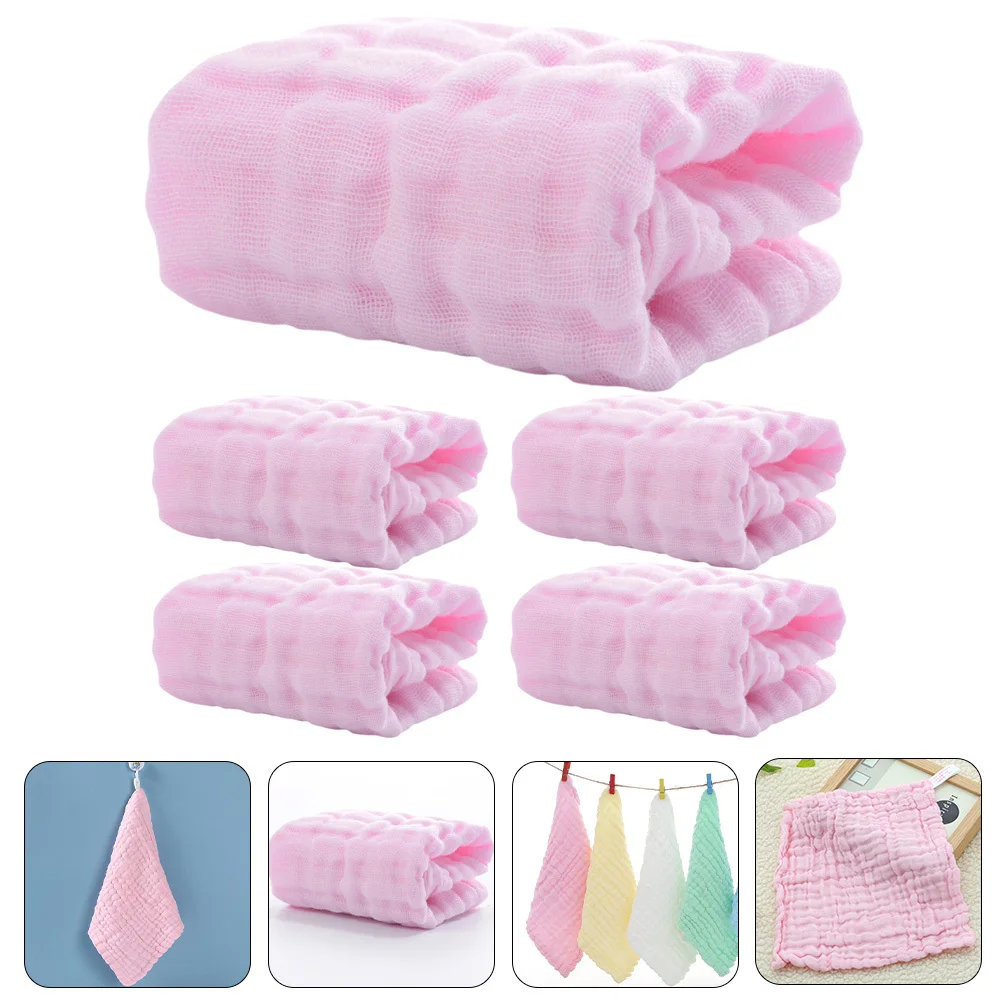 5Pcs Cotton Baby Face Towels Soft Absorbent Burping Drool Saliva Cloths Baby Necessities Muslin Washcloths Muslin Burp Cloths