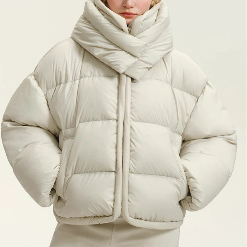 

Hooded Collar Down Cotton-padded Jacket Women's Autumn and Winter New Short Padded Casual Coat