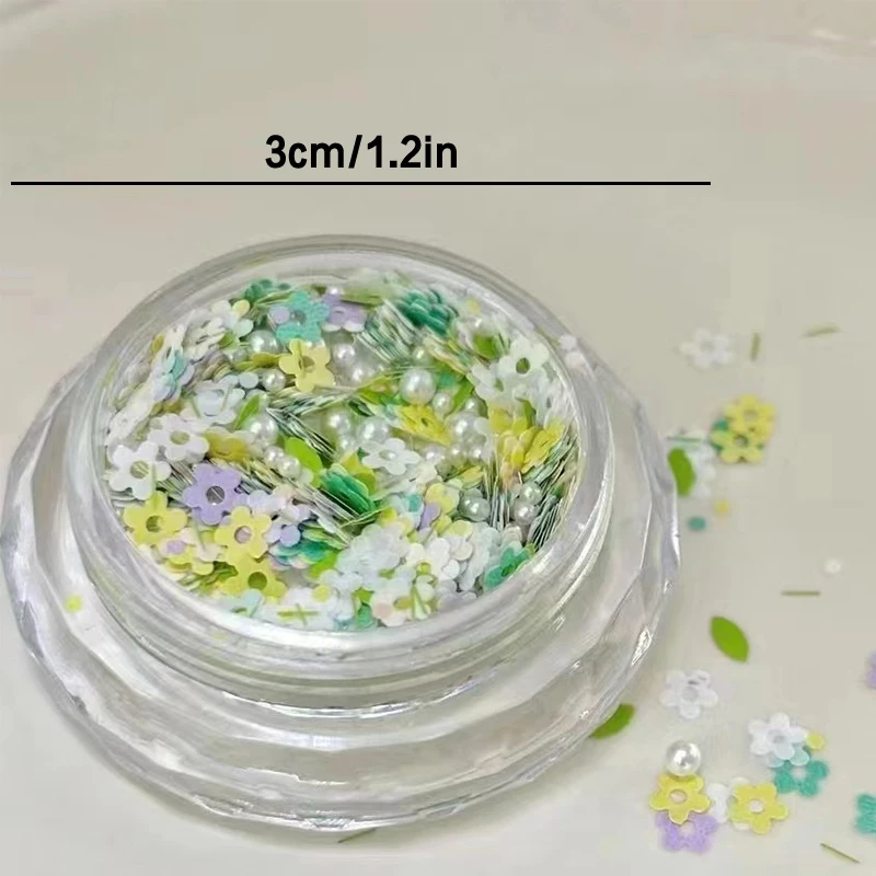 Misturado Glitter Esmalte, Pérola Flor, Lantejoula, DIY Vestindo Material De Armadura, Pequeno Fresco