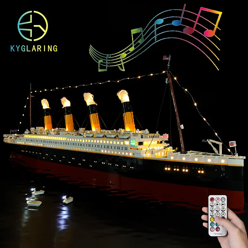 Ensemble d\'éclairage LED pour bateau de croisière royal Titanic, modèle de film classique, briques de figurines à collectionner, pas de nuits de