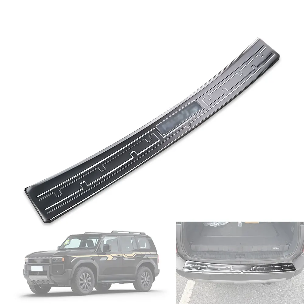 Car Decoration Outer Rear Trunk Door Sill Cover Trim Tailgate Guard Plate  For Toyota Land Cruiser Prado LC250