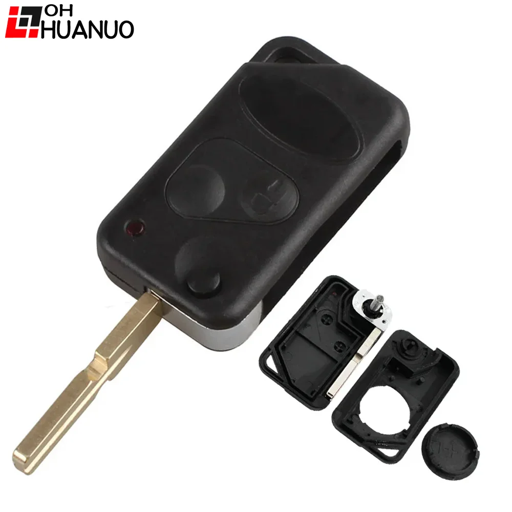 2 Button Replacement Shell Flip Key Case Fob with HU58 Blank Blade for LAND/RANGE ROVER P38