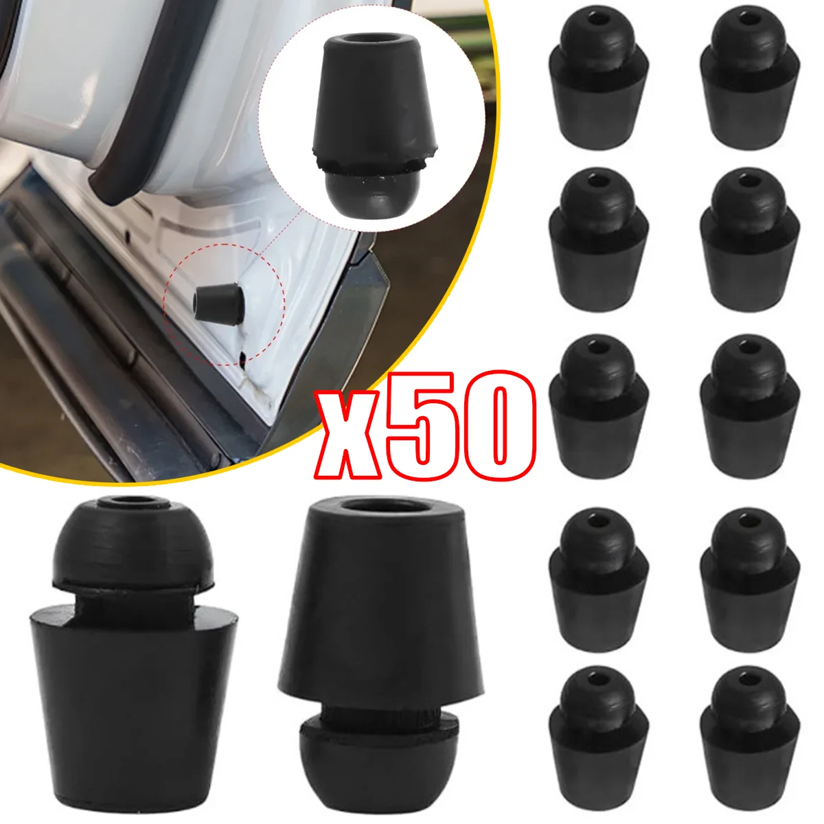 

10-50Pcs Car Door Rubber Pads Anti-collision Gasket Door Closing Shock Absorber Sticker Rubber Buffer Blocks Car Accessories