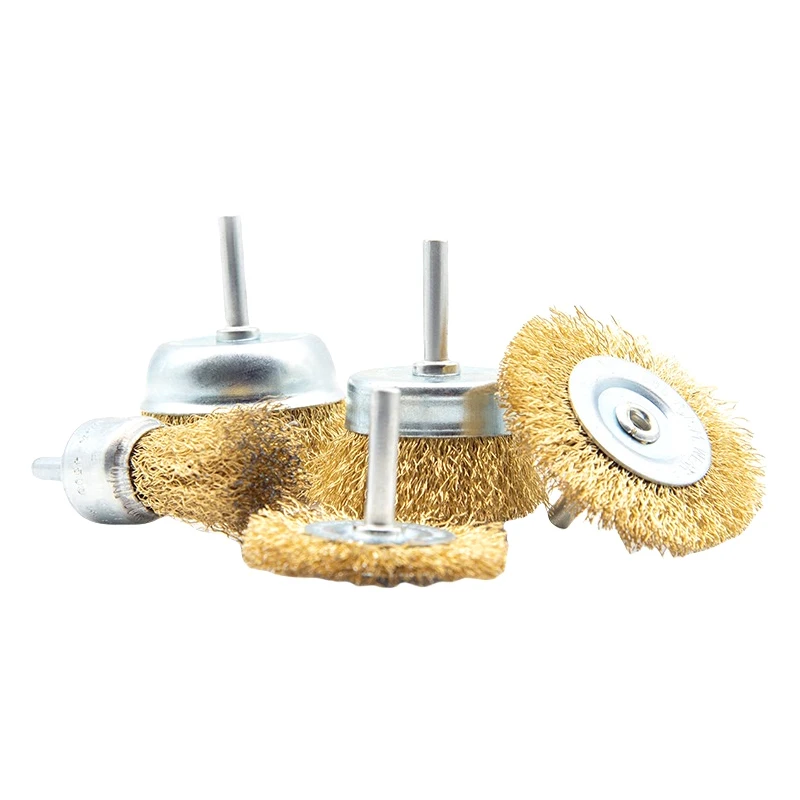 5Pcs Rust And Paint Removal Burr Removal Suit Total Cordless Drill Wire Brushes Stainless Steel Material Operating Surfaces