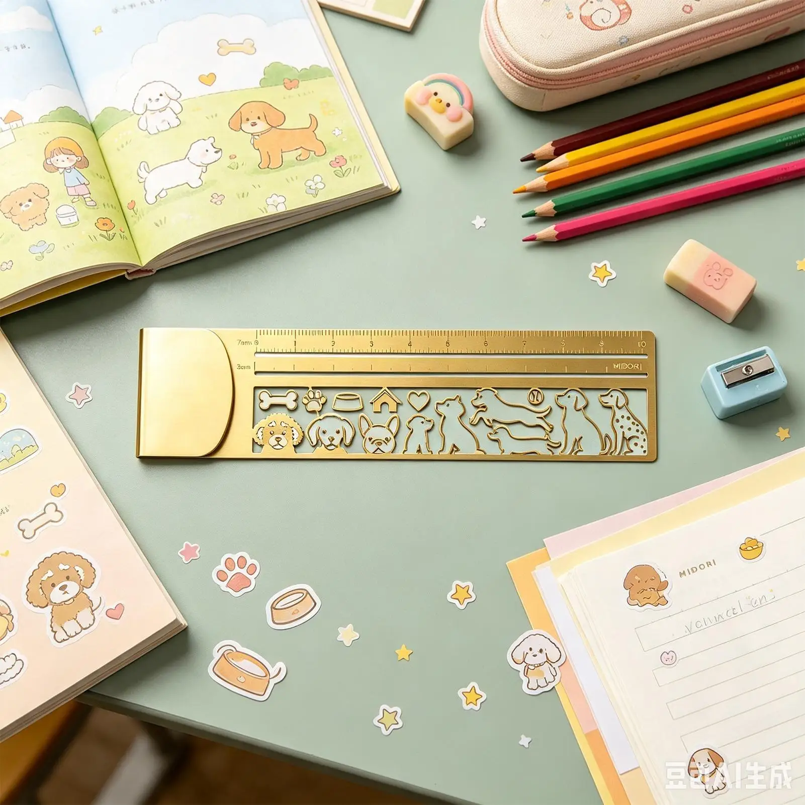 Bookmark Ruler Hollow Cute Patterns Stencil Straight Ruler Multi-functional Drawing Template Ruler Journal Scrapbook