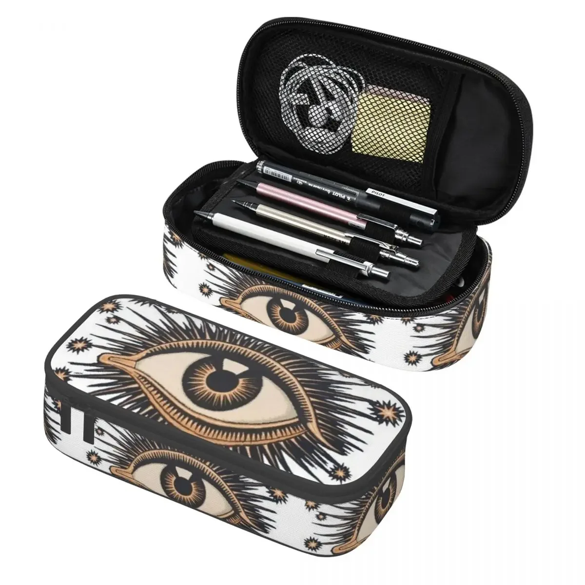 

Custom Vintage Turkish Evil Eye Pencil Cases for Girl Boy Large Storage Nazar Amulet Pattern Boho Pen Box Bag School Supplies