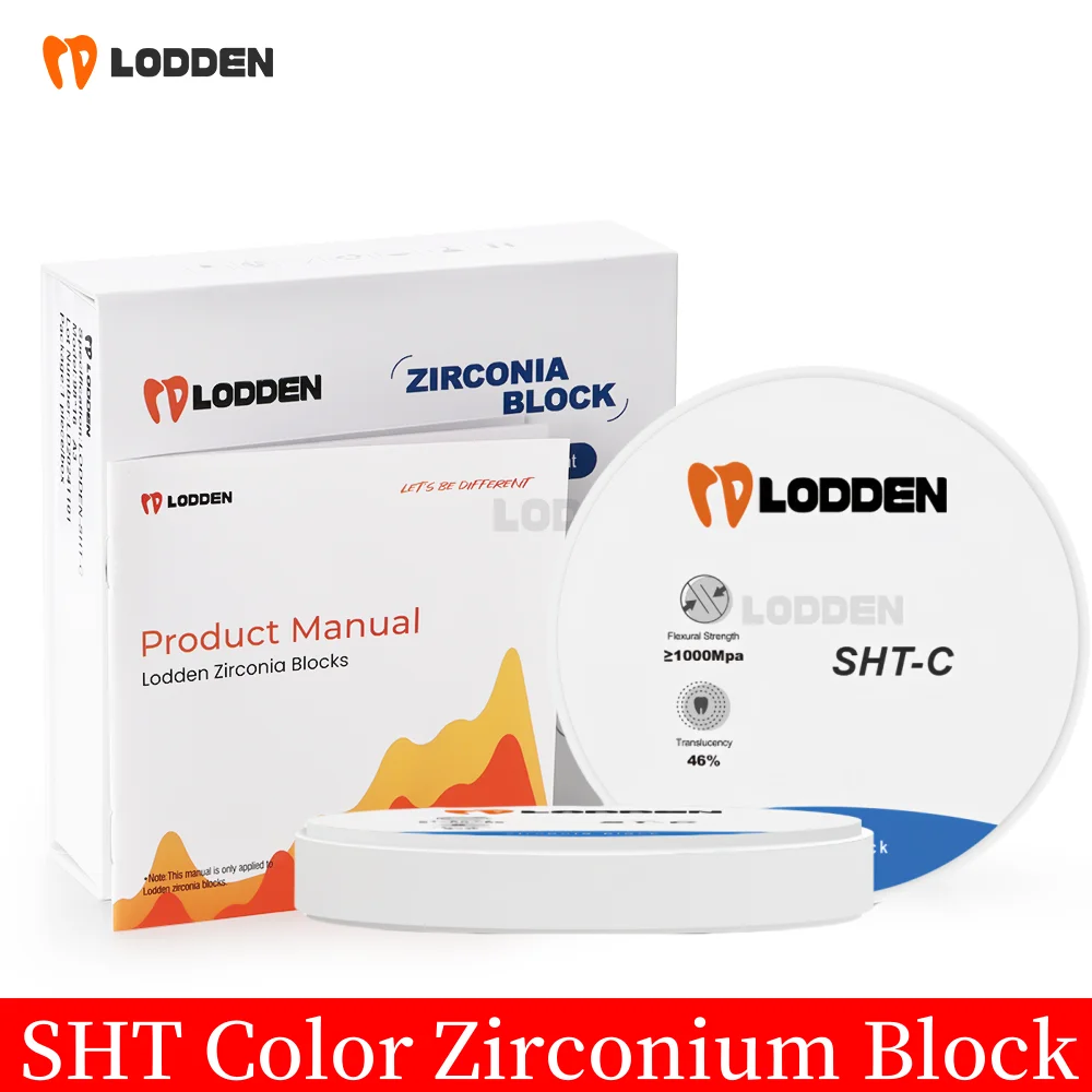 LODDEN SHT Pre-Shade Zirconium Blank 98MM Vita 16 Colors+BL1-BL4 Cad Cam Milling System Technician Material for Dental Lab