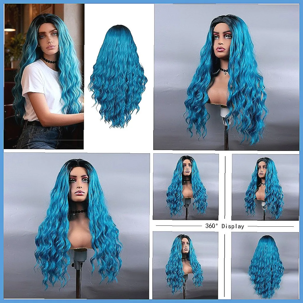 

Длинный волнистый парик для косплея для женщин, пушистые синтетические волосы в стиле аниме с кудрями, парик на всю голову для костюмированных вечеринок