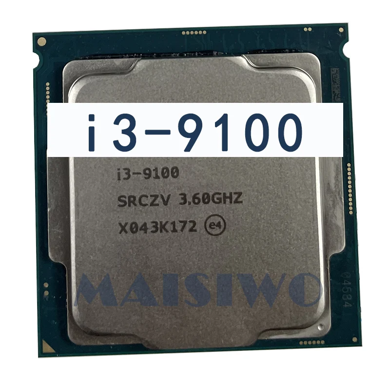 Б/у процессор i3 9100, 14 нм, 4 ядра, 4 потока, 3,6 ГГц, 6 МБ, 65 Вт, LGA 1151, процессор 9-го поколения