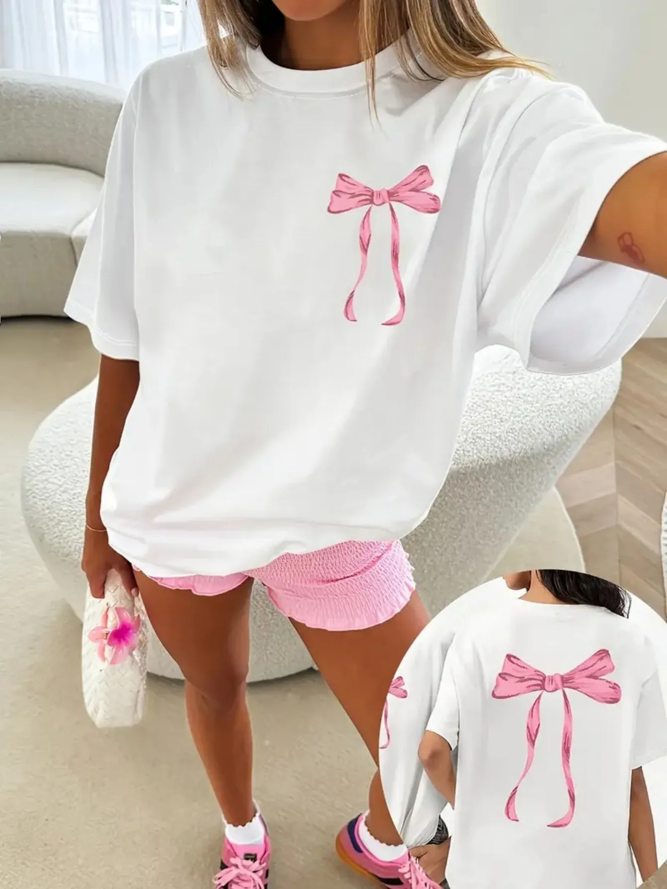 Women'S Playful Graphic Tee Sleeve Round-Neck Top Year-Round Comfort Everyday Wear Fit Lasting Print Ideal for Holiday Presents