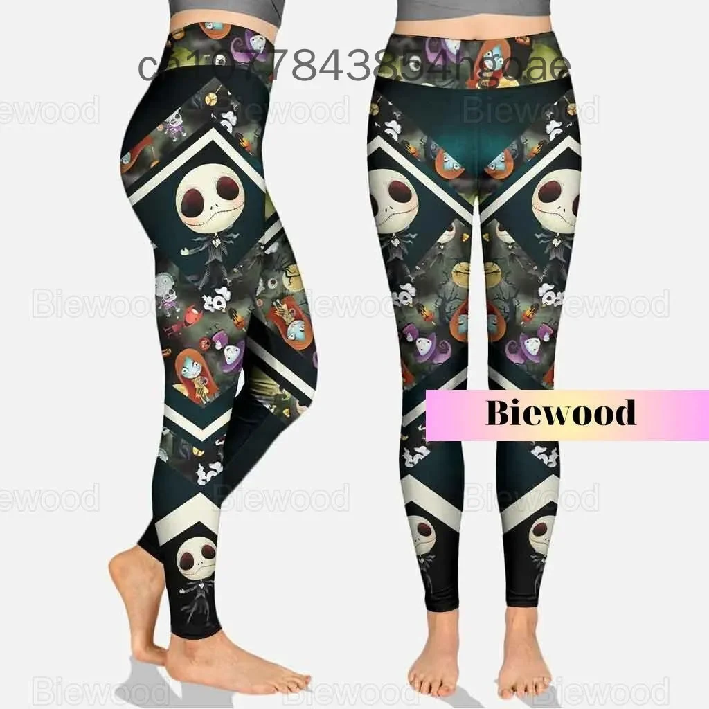 2024 Jack Skellington Hoodie Leggings Set Yoga Pants Sweatpants Women Disney Yoga Hoodie Leggings Fashion Tracksuit