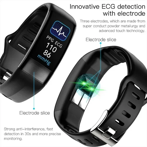 Imagen 2 del producto P11 Plus pulsera inteligente Smartwatch Ekg pulsera inteligente rastreador de actividad impermeable pulsera inteligente de ritmo cardíaco pulsera de Fitness para hombres