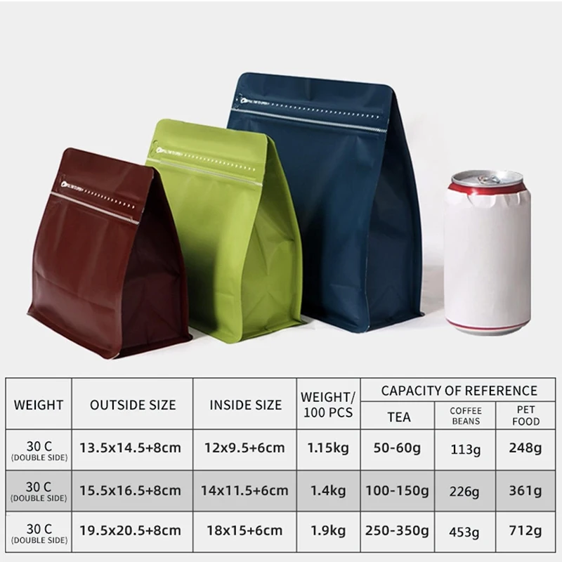 Kunden spezifisches Produkt 、 500g Design Logo biologisch abbaubarer Seiten zwickel Reiß verschluss Kaffee verpackungs beutel quadratischer Kaffee beutel mit flachem Boden und Val