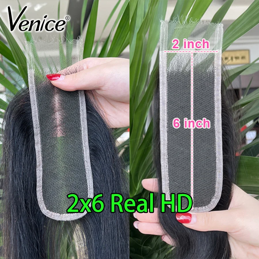 

Venice Deep Part 2x6 HD Кружевная застежка Прямые девственные человеческие волосы Свободная часть 2x6 Настоящее HD кружево Фронтальная объемная волна Предварительно выщипанные натуральные