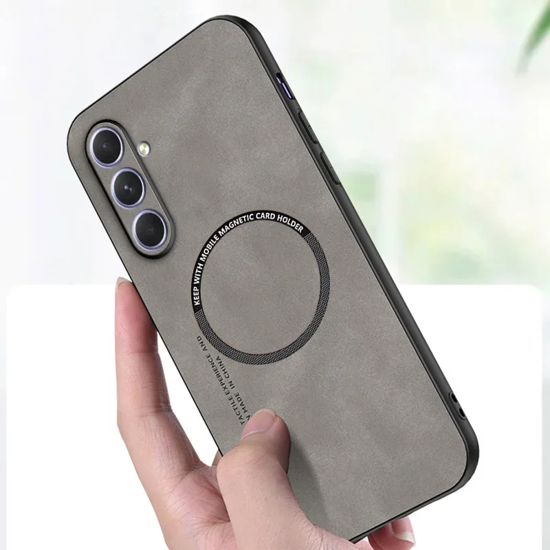 Sheepskin Magnetic Leather Soft Phone Case For Samsung Galaxy A55 A35 A25 A15 A54 A34 A24 A14 A73 A72 A71 A52 A53 A33 A32 4G 5G