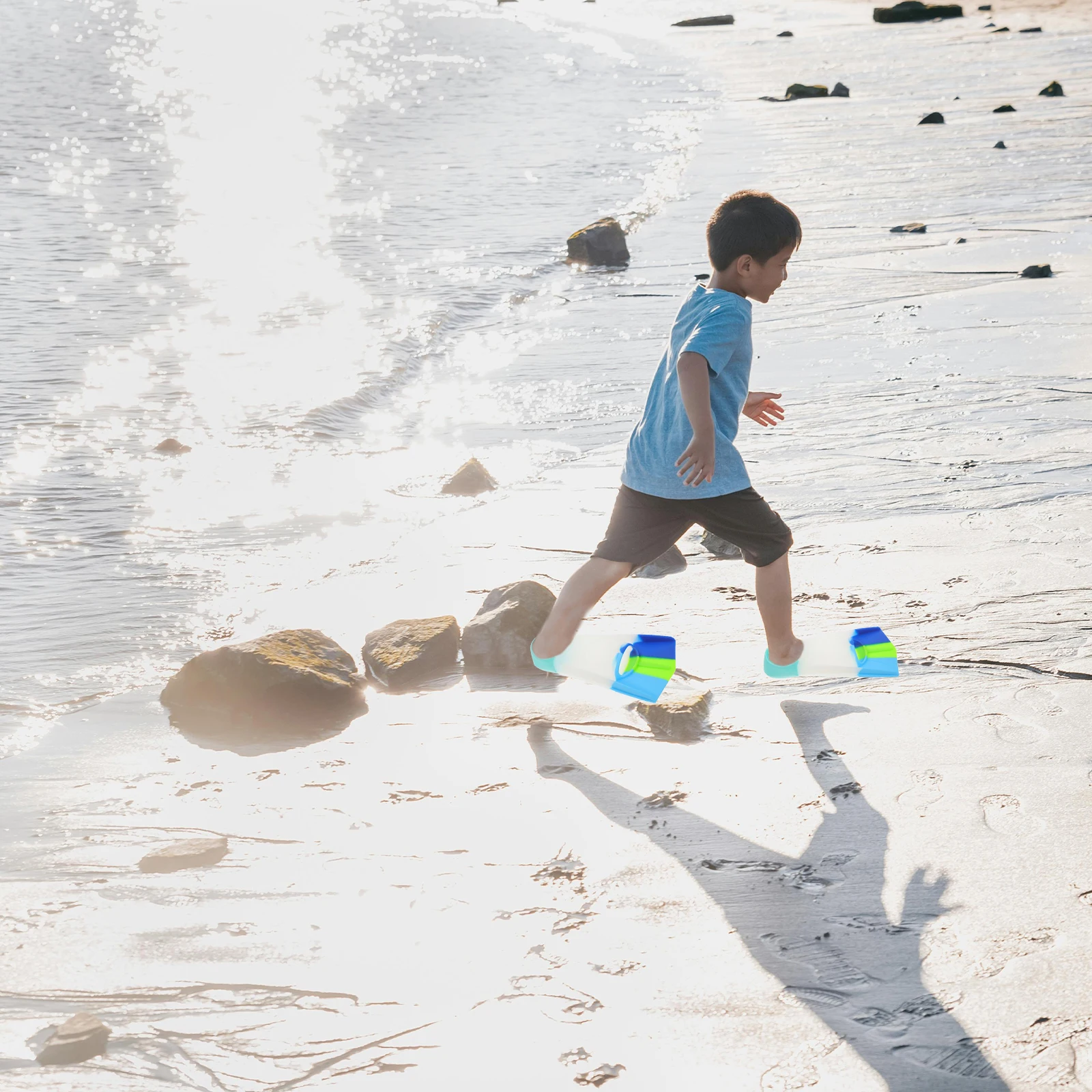 

1 Pair Silicone Short For Kids Long Lap Swimming Training Lightweight Comfortable Snorkeling Diving Flippers