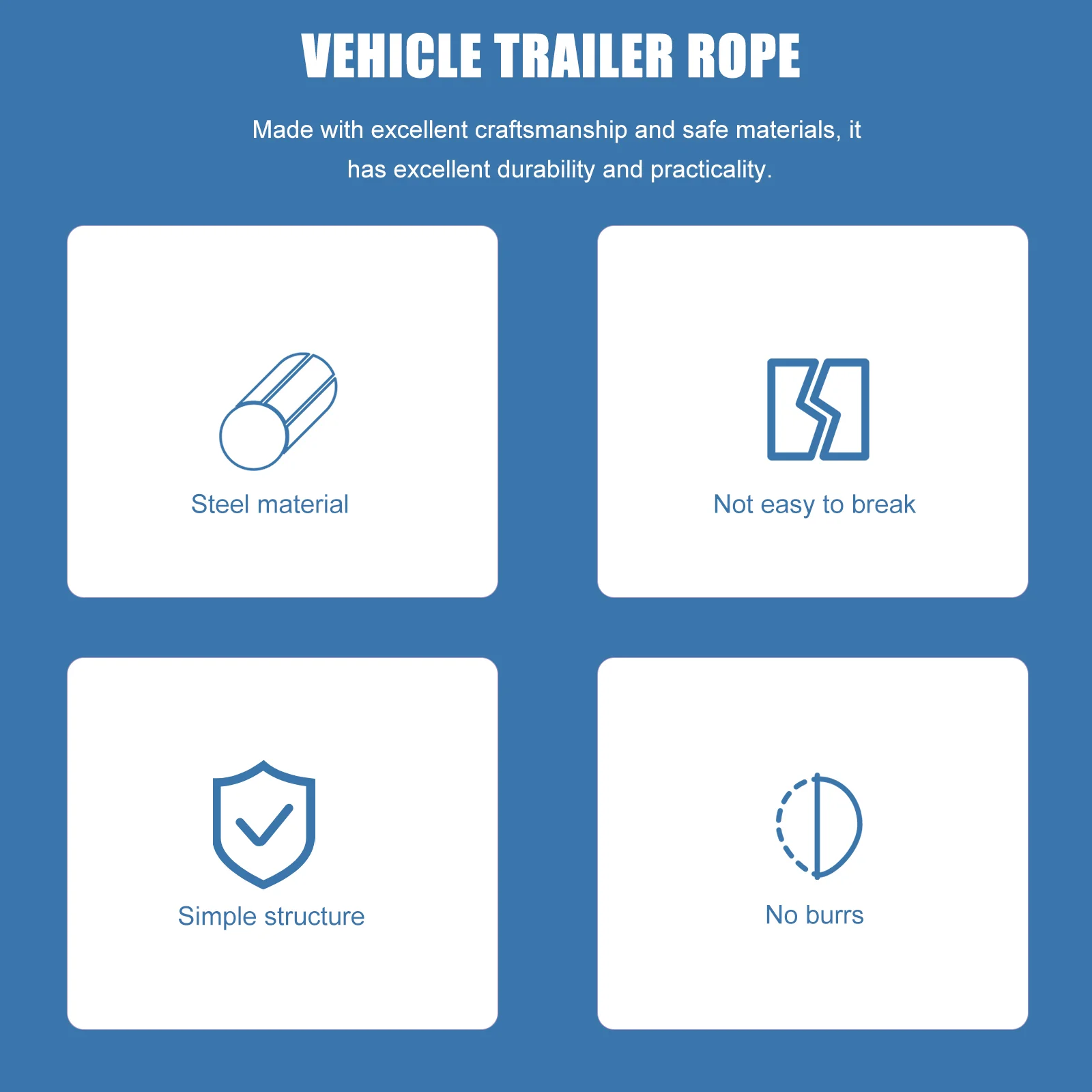 Sleepkabel verdikte autolier Autoband Sleepaccessoire Stalen noodtrekken Trailer Eenvoudiger toepassing