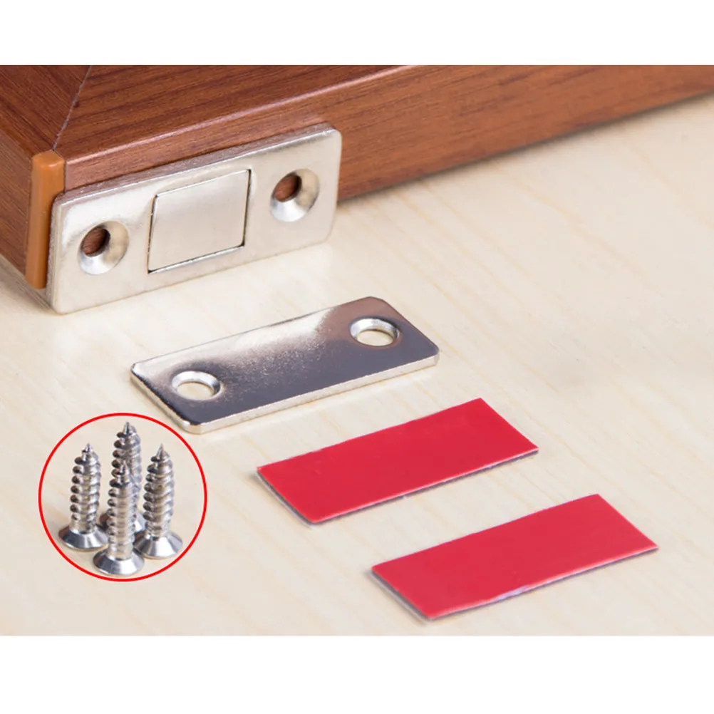

4Pcs Doorstop Ultra-Thin Stainless Steel Punch Free Invisible Door Suck Stopper Strong Hold Floor Mounted Door Catch
